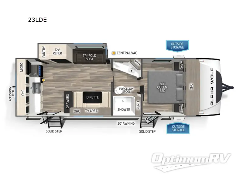 2025 Forest River Cherokee Alpha Wolf 23LDE RV Floorplan Photo