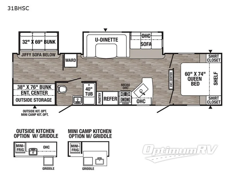 2020 Palomino Puma XLE Lite 31BHSC RV Floorplan Photo