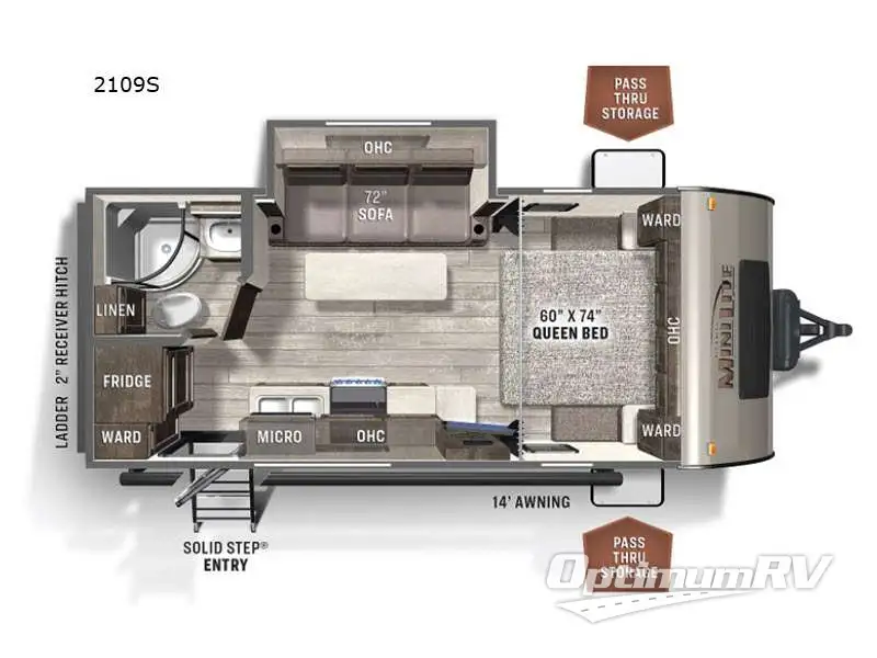 2021 Forest River Rockwood Mini Lite 2109S RV Floorplan Photo