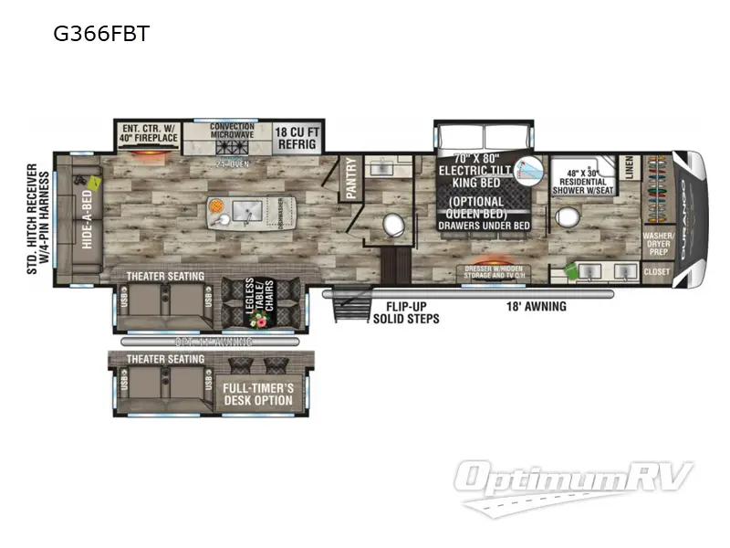 2022 KZ Durango Gold G366FBT RV Floorplan Photo