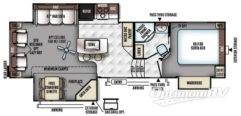 2016 Forest River Flagstaff Classic Super Lite 8528IKWS RV Floorplan Photo