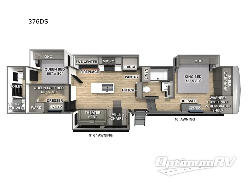 2025 Palomino Columbus 376DS RV Floorplan Photo