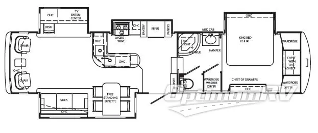 2009 Holiday Rambler Presidential Suite 37 SKQ RV Floorplan Photo