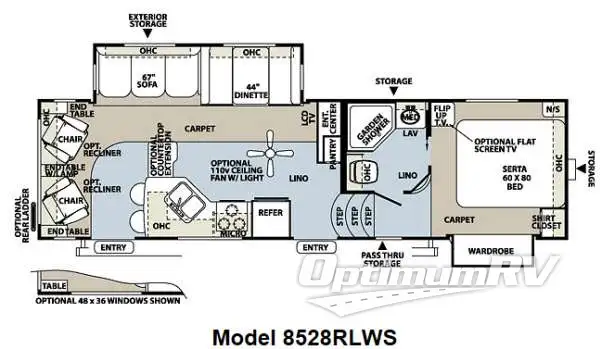 2012 Forest River Flagstaff Classic Super Lite 8528RLWS RV Floorplan Photo