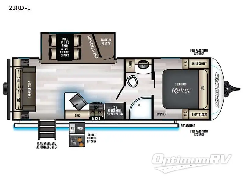 2021 Forest River Cherokee Alpha Wolf 23RD-L RV Floorplan Photo