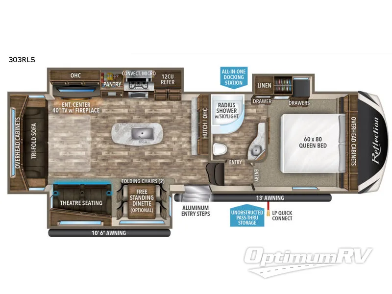 2018 Grand Design Reflection 303RLS RV Floorplan Photo