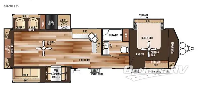 2015 Forest River Wildwood Lodge 407REDS RV Floorplan Photo