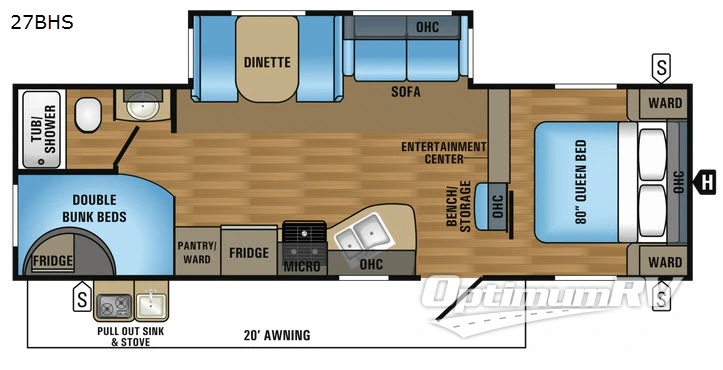 2017 Jayco Jay Flight 27BHS RV Floorplan Photo