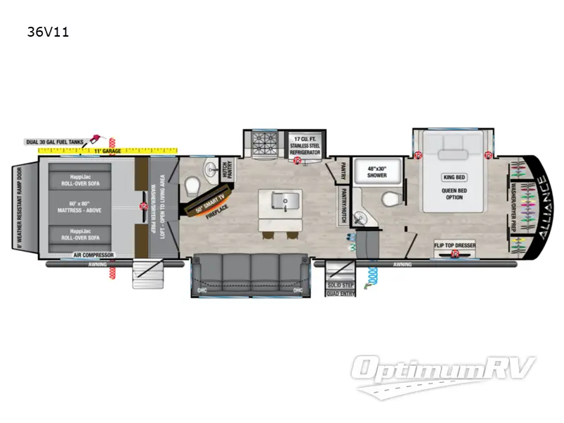 2022 Alliance Valor 36V11 RV Floorplan Photo