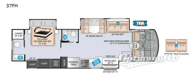 2021 Thor Challenger 37FH RV Floorplan Photo