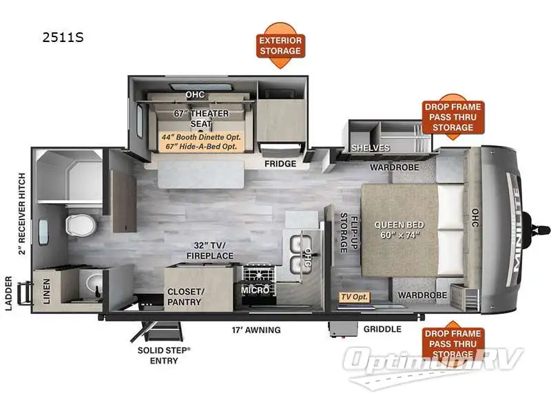 2023 Forest River Rockwood Mini Lite 2511S RV Floorplan Photo