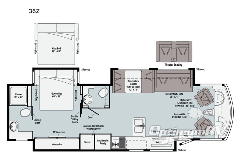 2021 Winnebago Adventurer 36Z RV Floorplan Photo