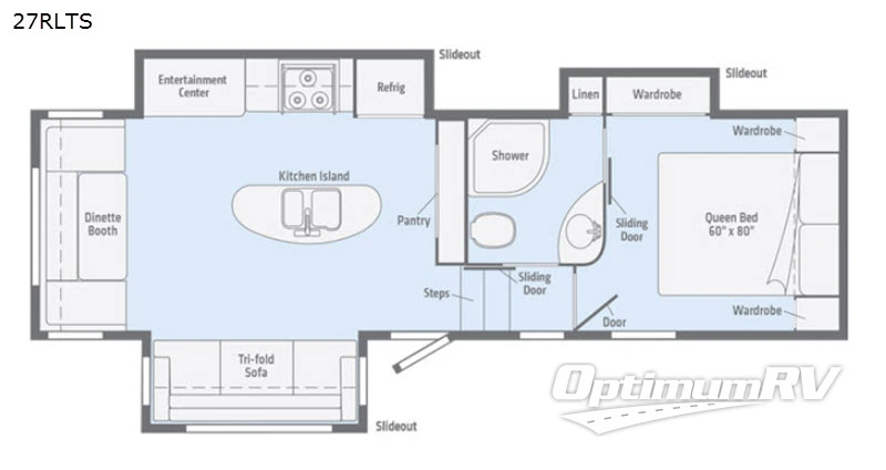 2019 Winnebago Towables Minnie Plus 27RLTS RV Floorplan Photo