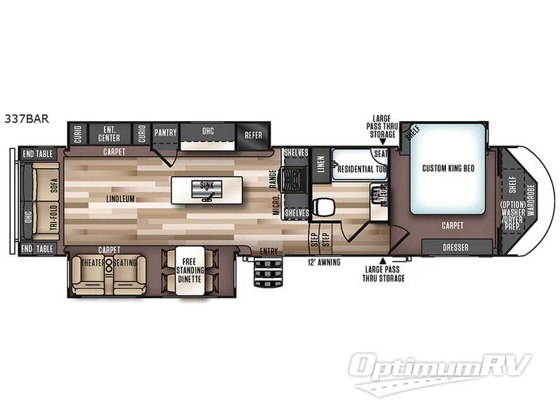 2017 Forest River Salem Hemisphere Lite 337BAR RV Floorplan Photo