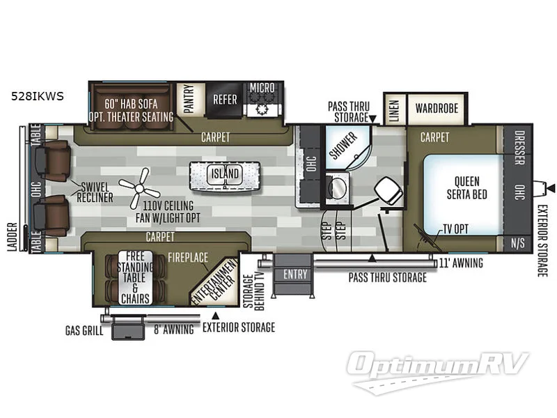 2019 Forest River Flagstaff Super Lite 528IKWS Floorplan Photo