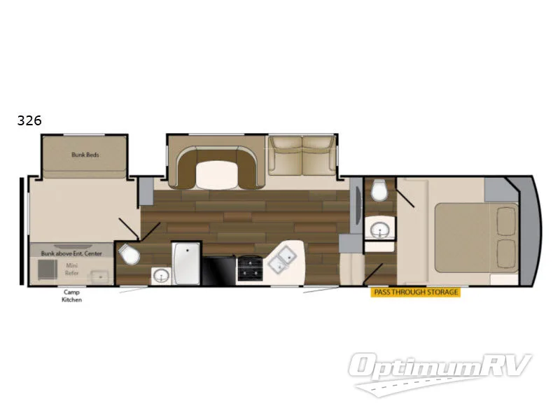 2017 Heartland ElkRidge Xtreme Light 326 RV Floorplan Photo