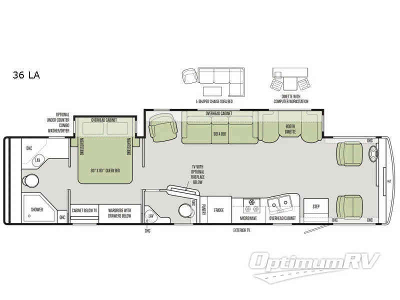 2018 Tiffin Allegro 36 LA RV Floorplan Photo