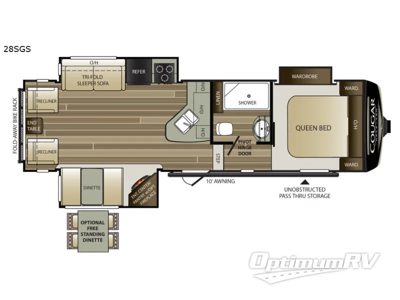 2018 Keystone Cougar Half-Ton Series 28SGS RV Floorplan Photo