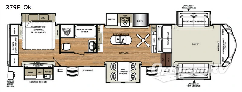 2018 Forest River Sierra 379FLOK RV Floorplan Photo