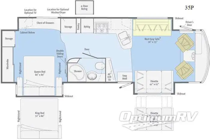 2011 Winnebago Adventurer 35P RV Floorplan Photo