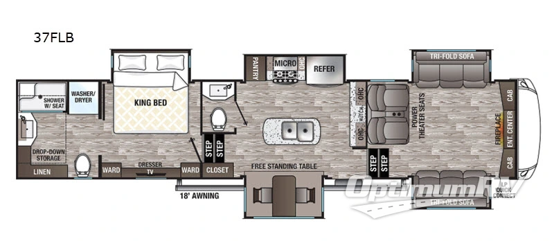 2020 Forest River Cedar Creek Silverback 37FLB RV Floorplan Photo