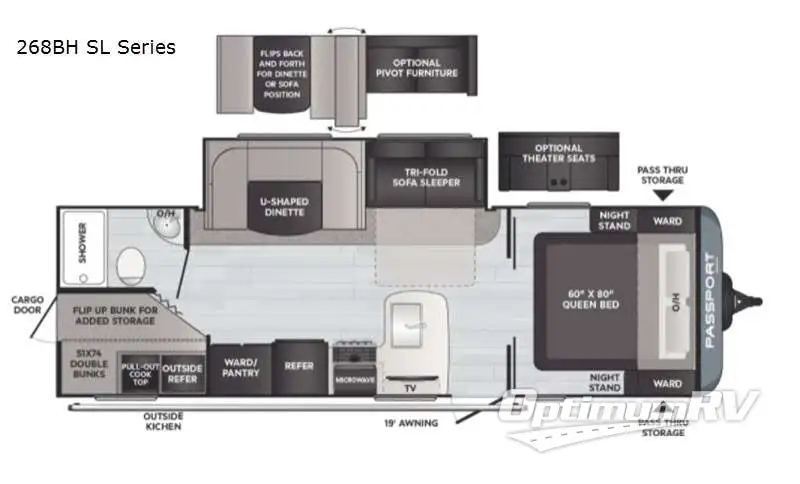 2021 Keystone Passport 268BH SL Series RV Floorplan Photo