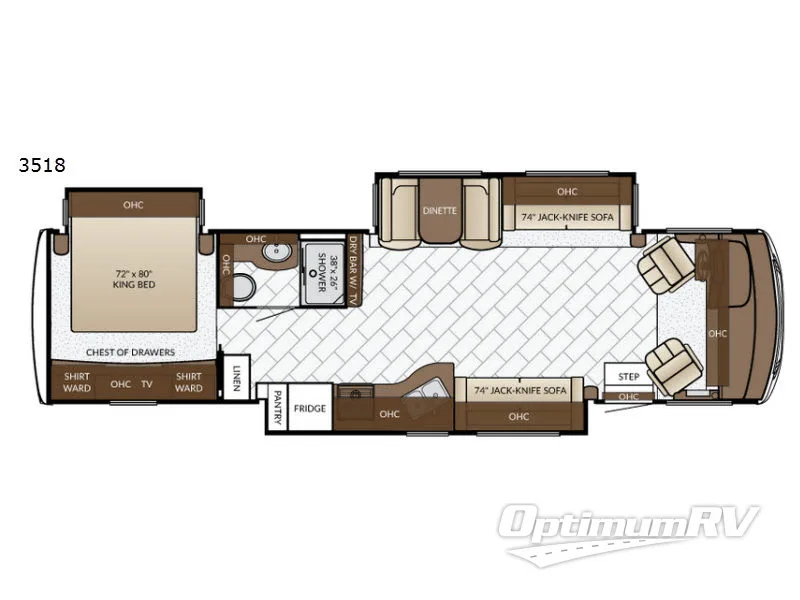 2017 Newmar Bay Star 3518 RV Floorplan Photo