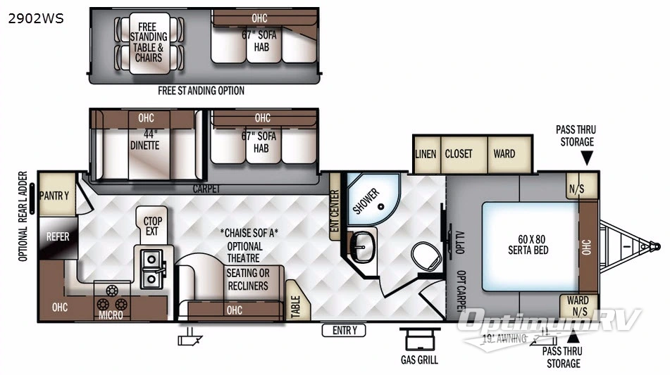 2017 Forest River Rockwood Ultra Lite 2902WS RV Floorplan Photo