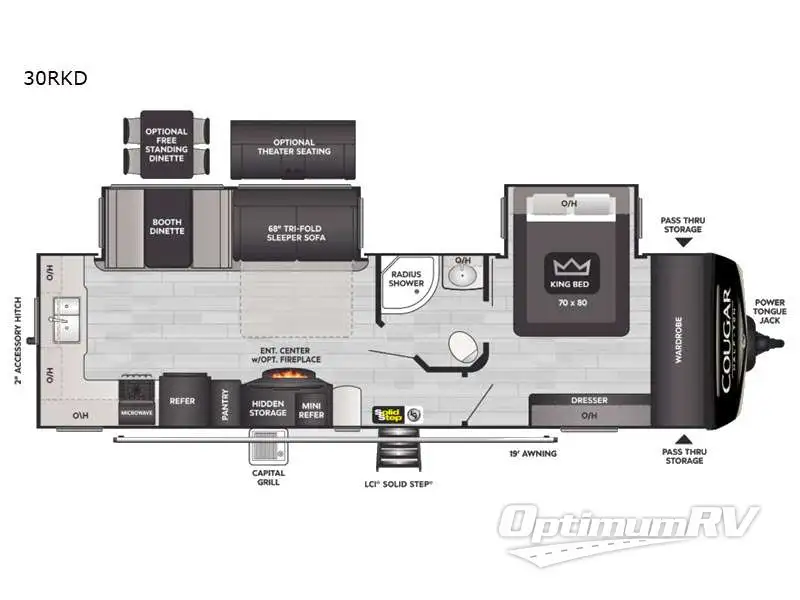 2022 Keystone Cougar Half-Ton 30RKD RV Floorplan Photo