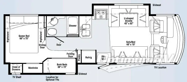 2008 Itasca Sunstar 32K RV Floorplan Photo