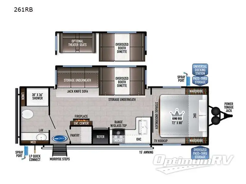 2025 East To West Della Terra 261RB RV Floorplan Photo