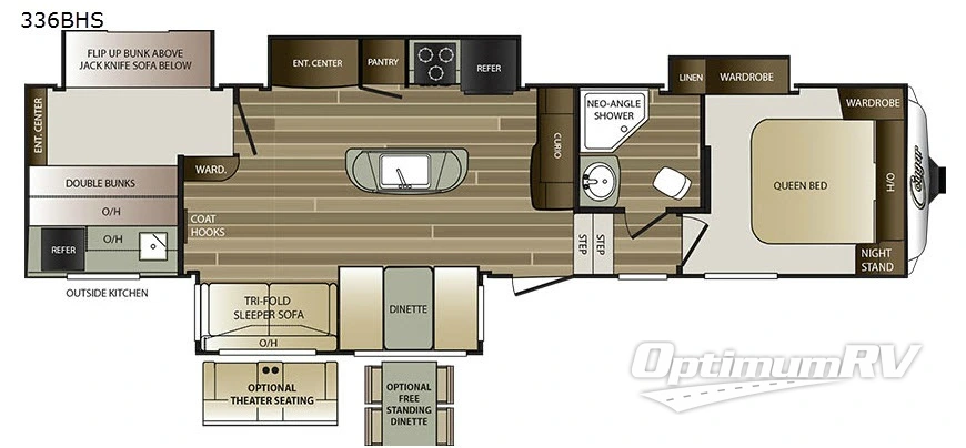 2017 Keystone Cougar 336BHS RV Floorplan Photo