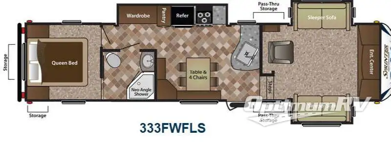 2014 Keystone Sprinter Copper Canyon 333FWFLS RV Floorplan Photo