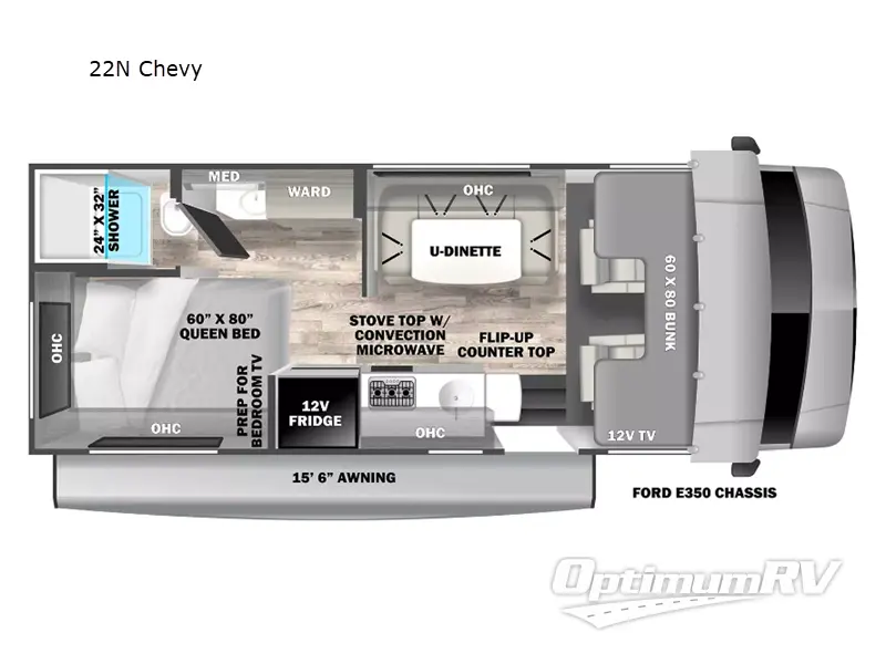 2024 Forest River Solera 22N Chevy RV Floorplan Photo