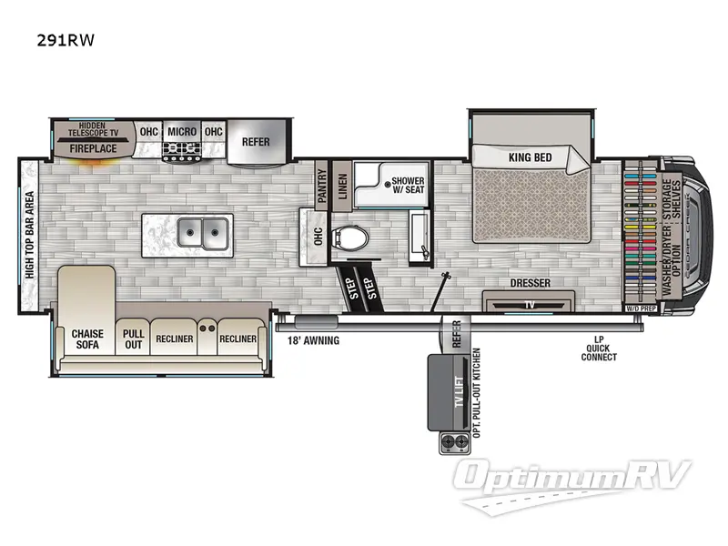 2022 Forest River Cedar Creek 291RW RV Floorplan Photo