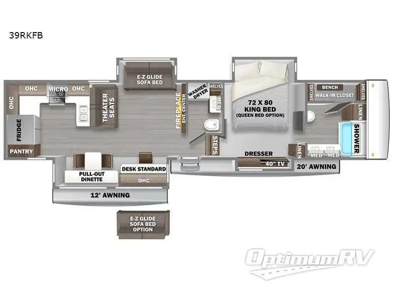 2024 Forest River RiverStone 39RKFB RV Floorplan Photo