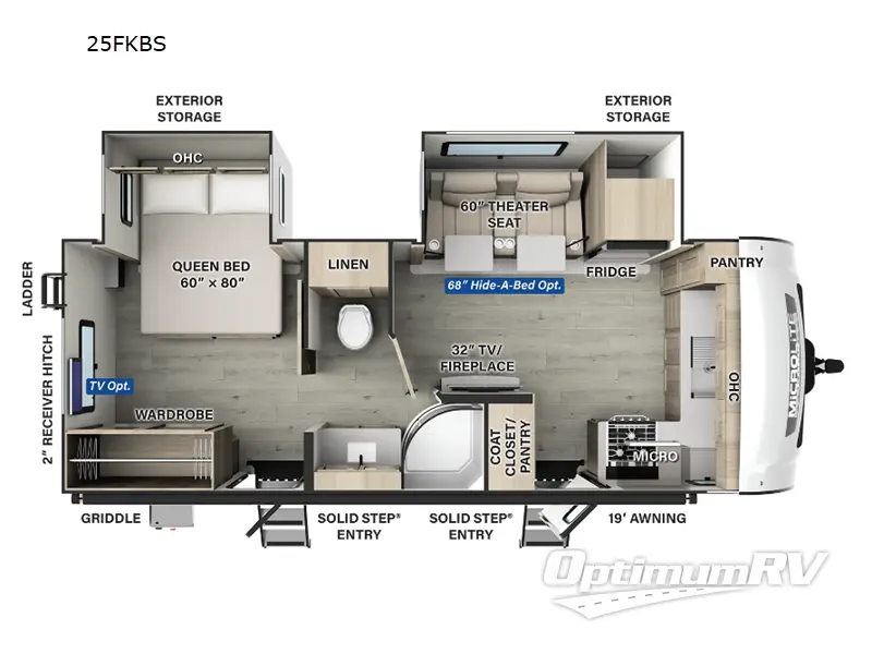 2025 Forest River Flagstaff Micro Lite 25FKBS RV Floorplan Photo