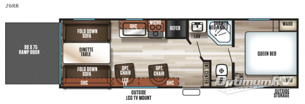 2017 Forest River Cherokee Grey Wolf 26RR RV Floorplan Photo