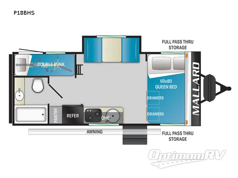 2022 Heartland Mallard Pathfinder P18BHS RV Floorplan Photo