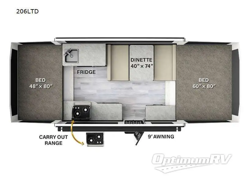 2023 Forest River Flagstaff MAC Series 206LTD RV Floorplan Photo