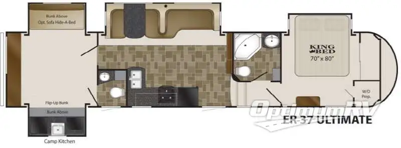 2013 Heartland ElkRidge 37 Ultimate RV Floorplan Photo