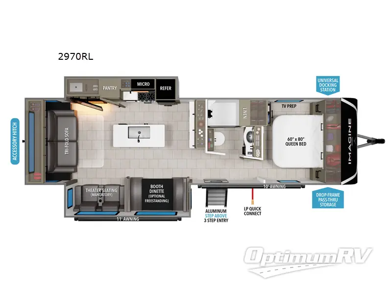 2025 Grand Design Imagine 2970RL RV Floorplan Photo