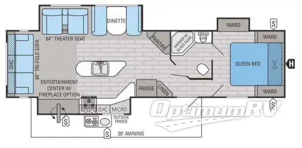 2015 Jayco White Hawk 33RSKS RV Floorplan Photo