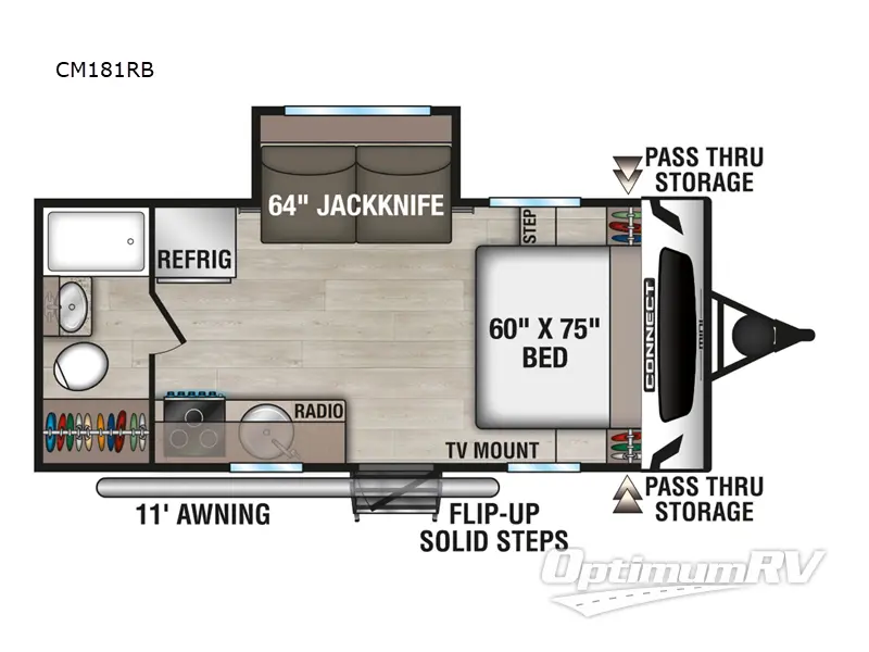 2025 KZ Connect Mini CM181RB RV Floorplan Photo