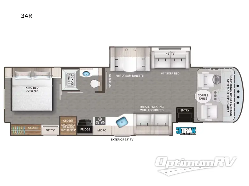 2022 Thor Hurricane 34R RV Floorplan Photo