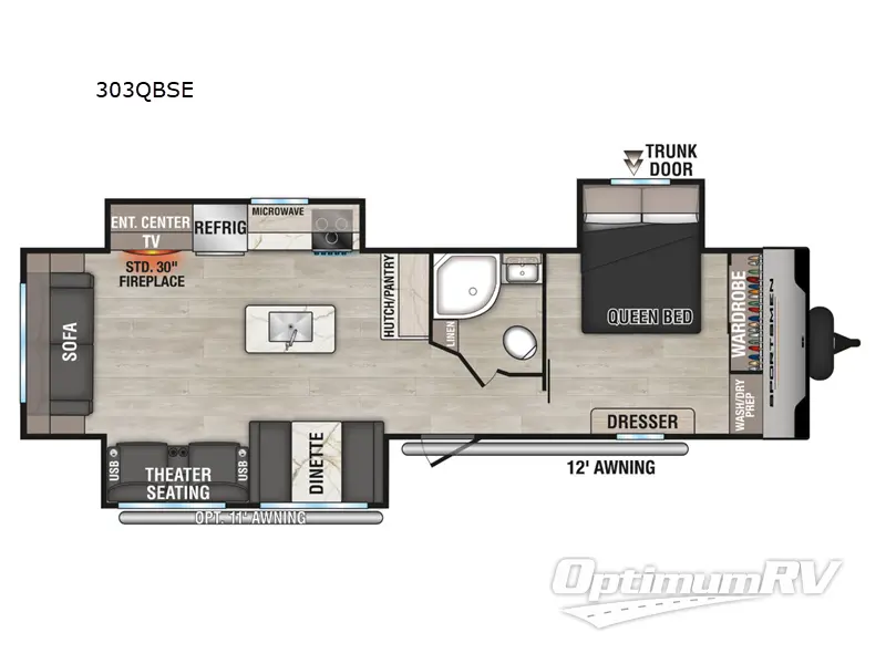 2025 KZ Sportsmen SE 303QBSE RV Floorplan Photo