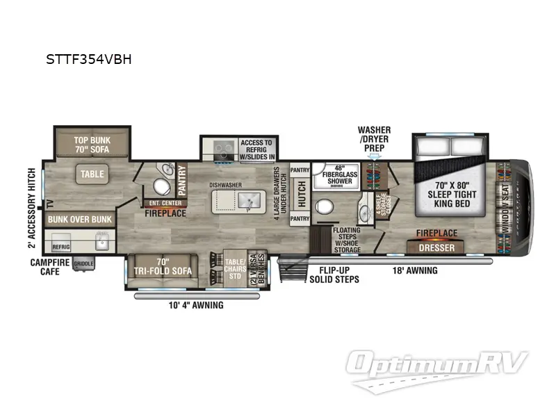 2025 Venture SportTrek Touring Edition STTF354VBH RV Floorplan Photo