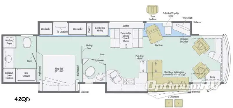 2015 Itasca Ellipse 42QD RV Floorplan Photo