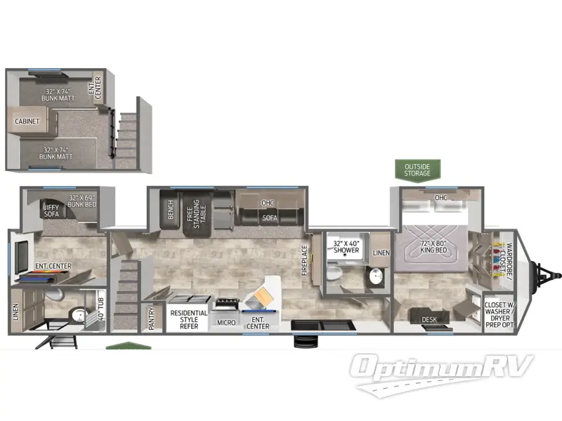 2025 Palomino Puma Destination 429LFT RV Floorplan Photo