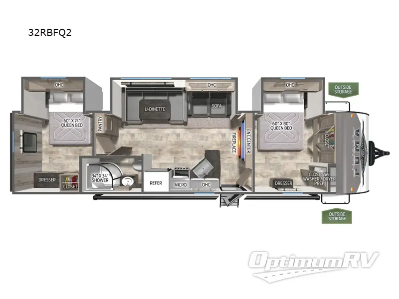 2025 Palomino Puma 32RBFQ2 RV Floorplan Photo